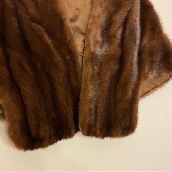 Vintage Genuine Mink Fur Stole Wrap Shawl - Picture 3 of 12